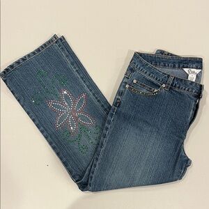 Lilly Pulitzer Blue Jeans with embellished Floral Embroidery - Size 8